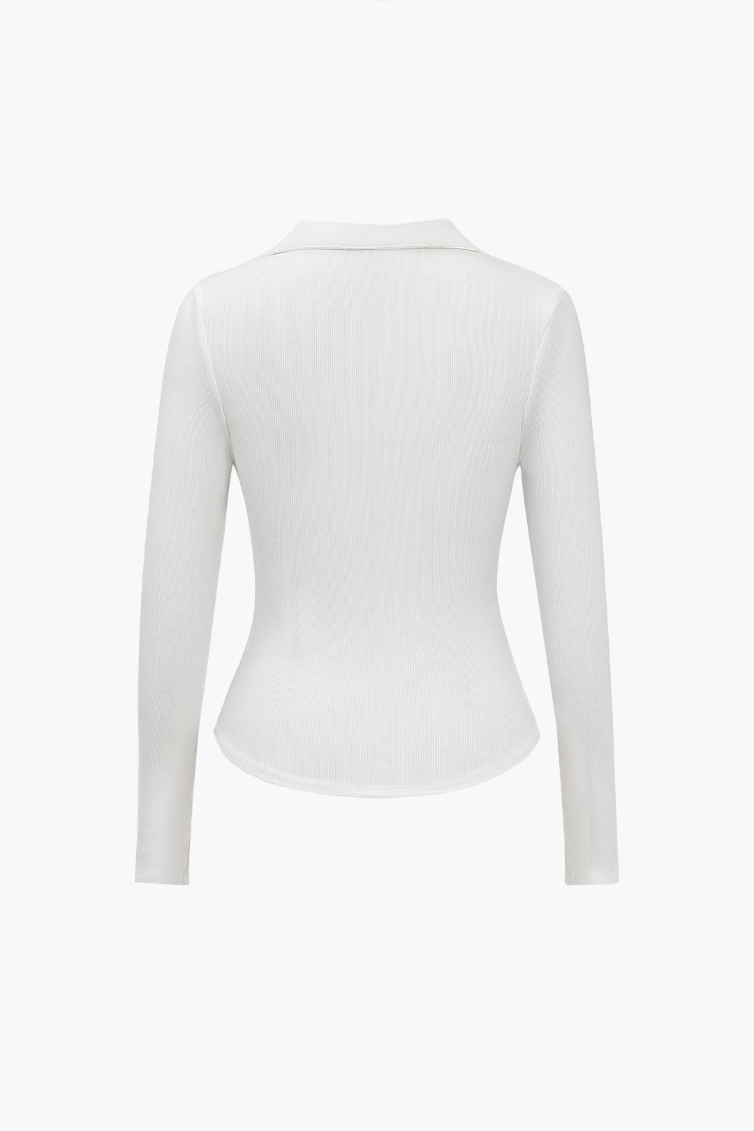 Chemise Polo Homme Col V Élégant à Manches Longues