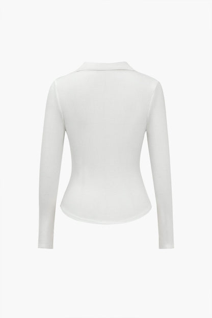 Chemise Polo Homme Col V Élégant à Manches Longues