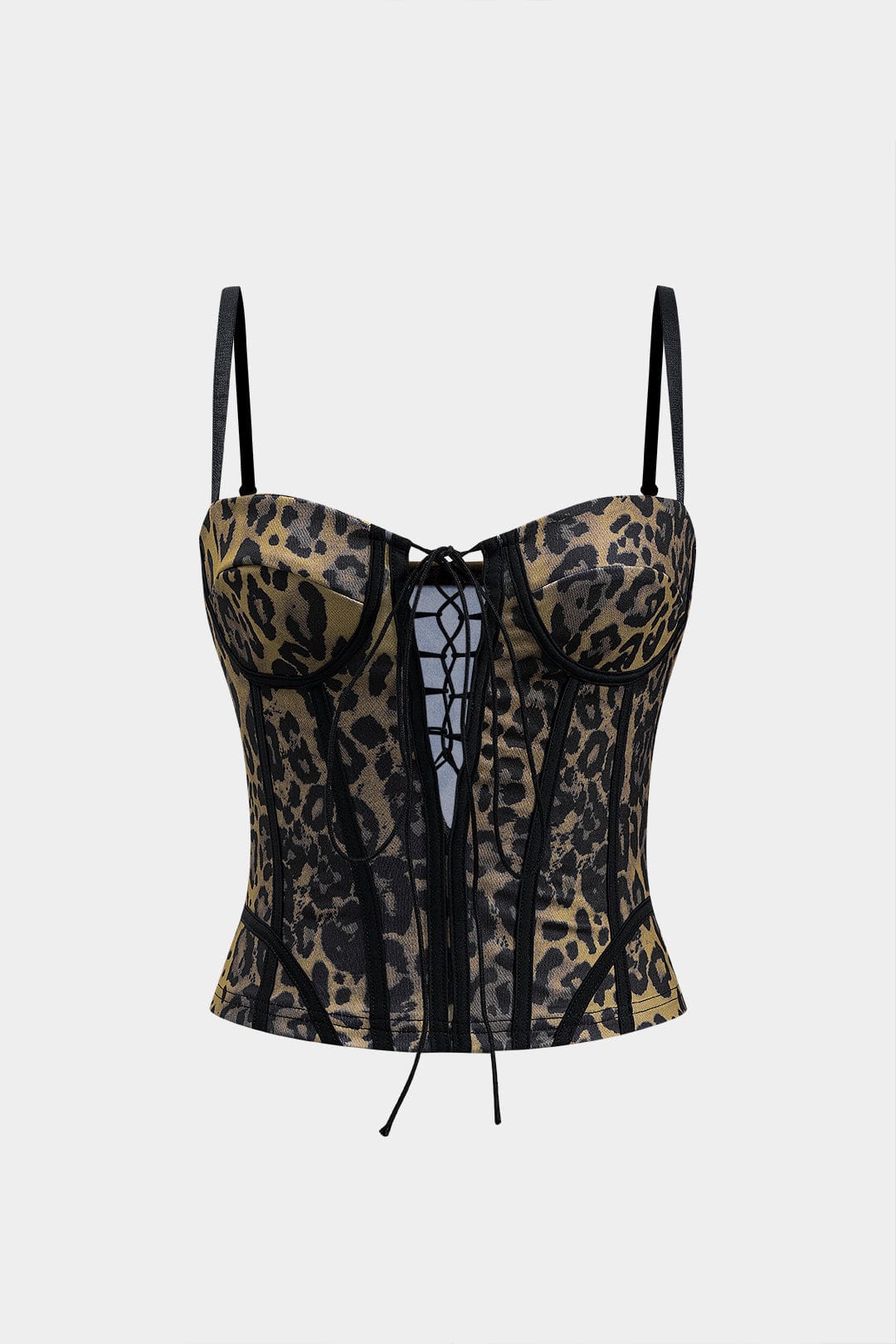 Corset Top Leopard Imprimé avec Lacets - BerlinGlamour