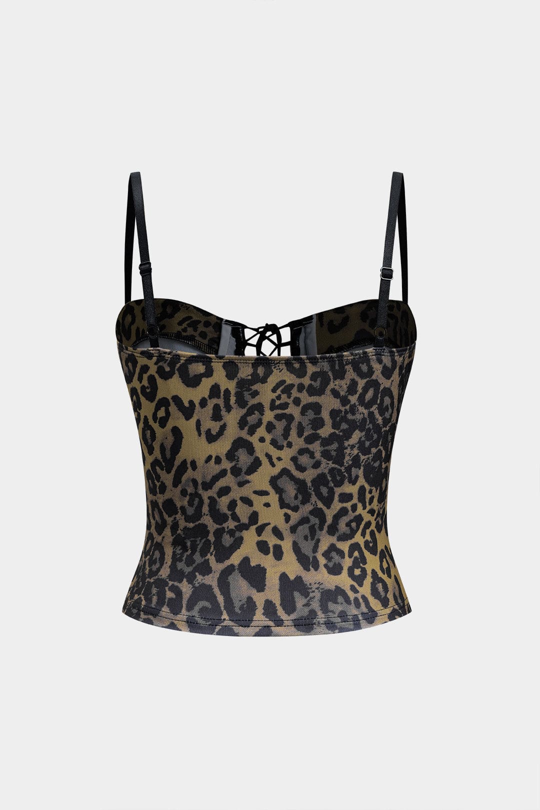 Corset Top Leopard Imprimé avec Lacets