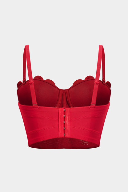 Top Bustier Romantique Fleurs 3D et Paillettes