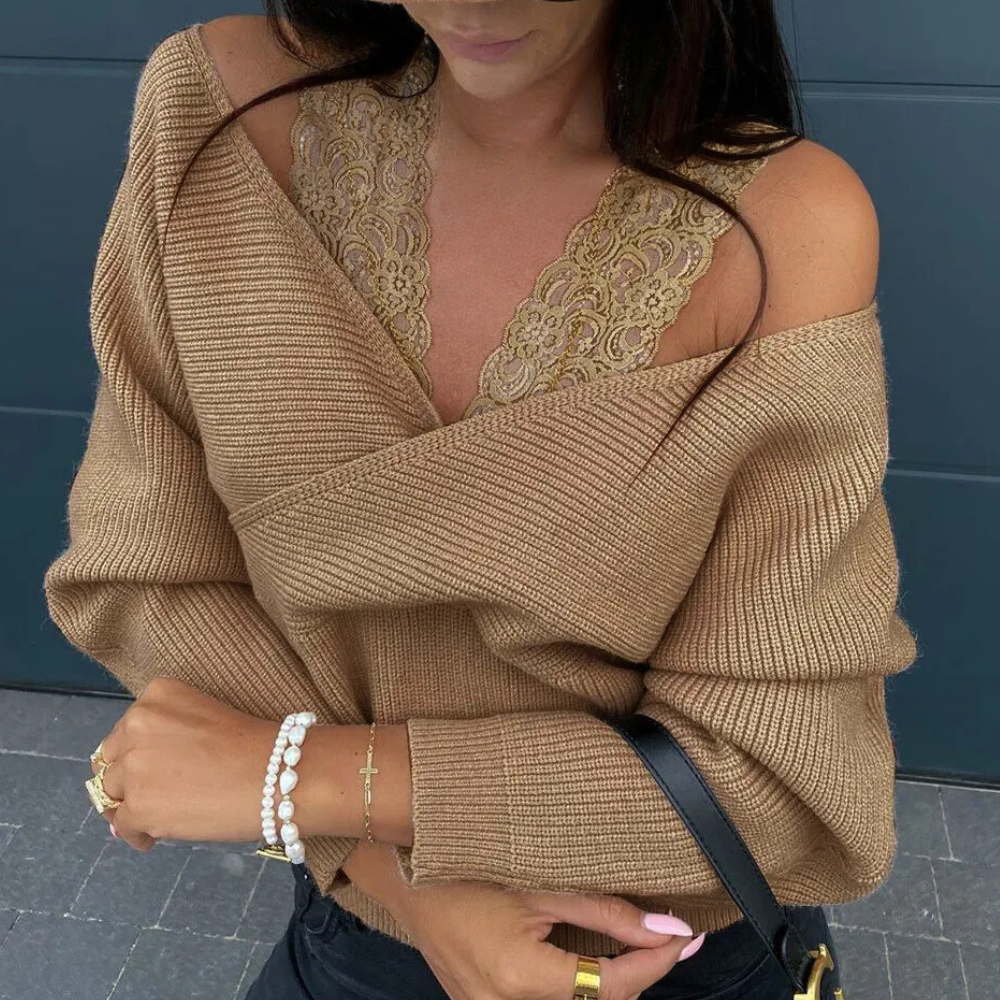 Pull en Dentelle Femmes avec Bretelles Élégant