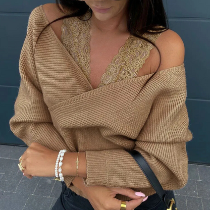 Pull en Dentelle Femmes avec Bretelles Élégant