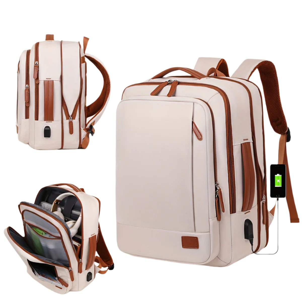 Sac à Dos de Cabine 40L avec Port USB et Compartiments Organisés - PanierRoyale