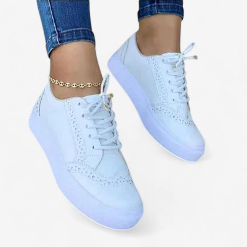 Chaussures Baskets Confortables pour Femme avec Lacets et Semelle Souple