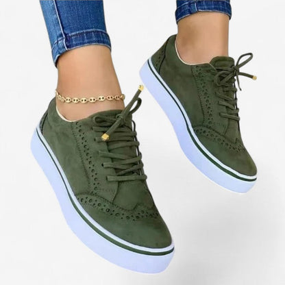 Chaussures Baskets Confortables pour Femme avec Lacets et Semelle Souple