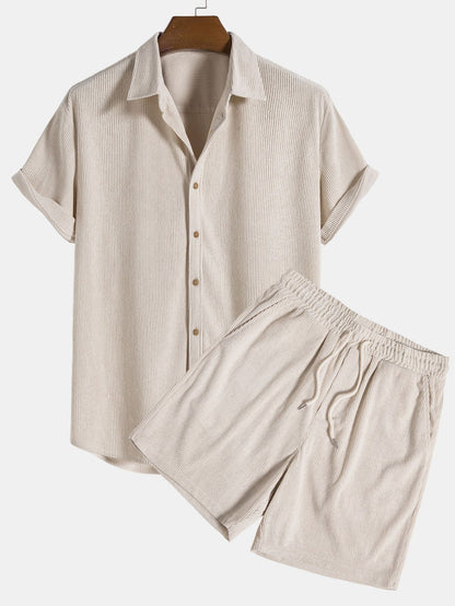 Ensemble Homme Tricoté Élégant - Chemise et Shorts