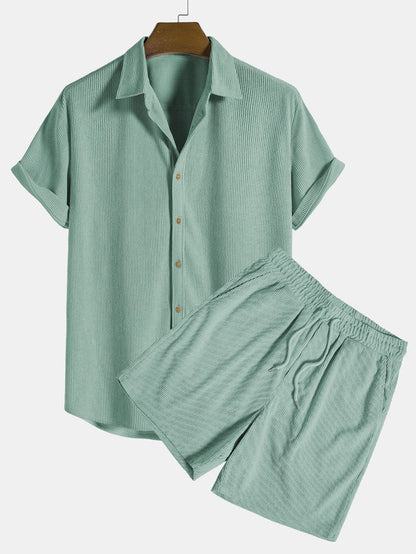 Ensemble Homme Tricoté Élégant - Chemise et Shorts