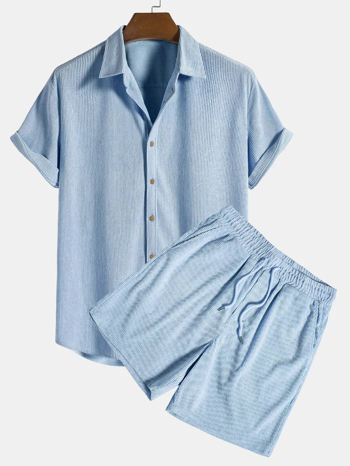 Ensemble Homme Tricoté Élégant - Chemise et Shorts