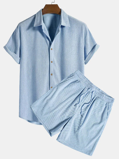 Ensemble Homme Tricoté Élégant - Chemise et Shorts