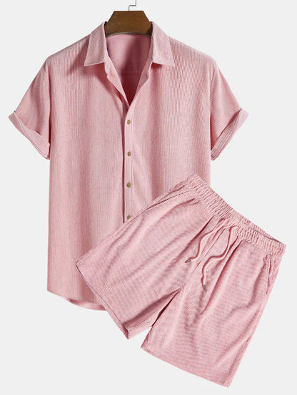 Ensemble Homme Tricoté Élégant - Chemise et Shorts