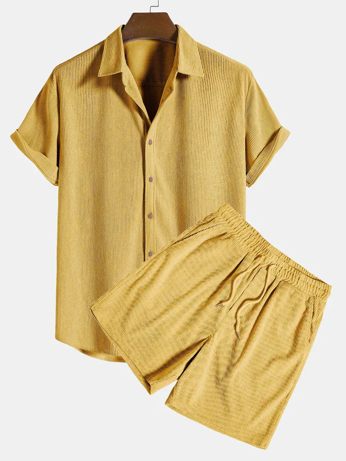 Ensemble Homme Tricoté Élégant - Chemise et Shorts