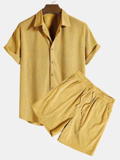 Ensemble Homme Tricoté Élégant - Chemise et Shorts