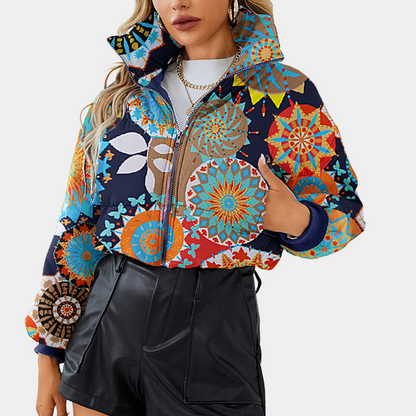SINEM - Veste d'Hiver Courte Elégant pour Femmes