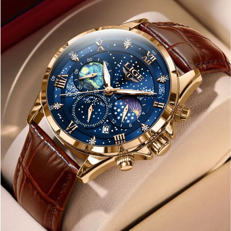 Montre Homme Élégante Phases de Lune