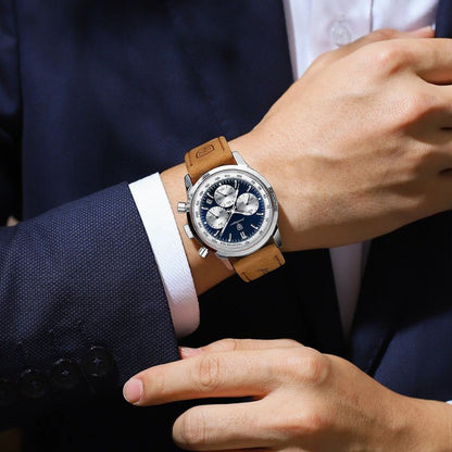 Montre Homme Chronographe Classique Cuir