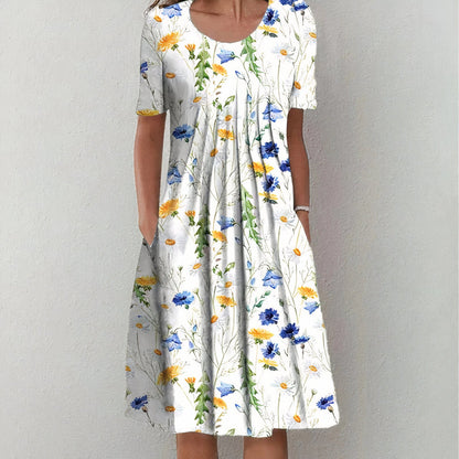 Robe Été Courte Florale Moderne