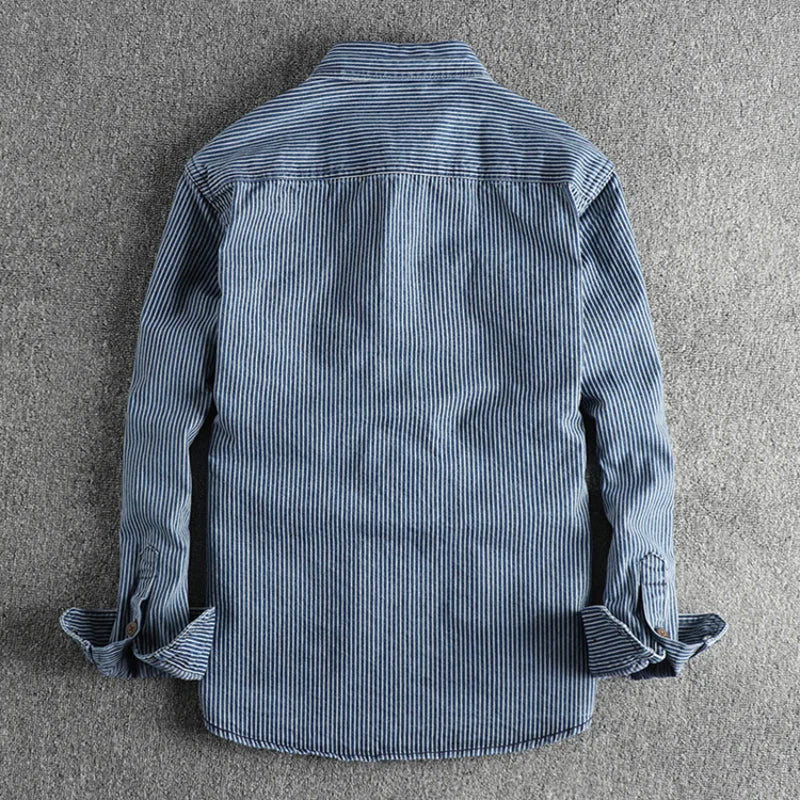 Chemise Denim Homme Vintage Style Décontracté