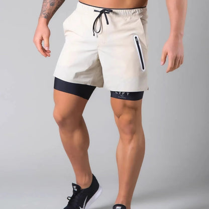 Short de Sport Homme 2 en 1 pour Équipement de Fitness