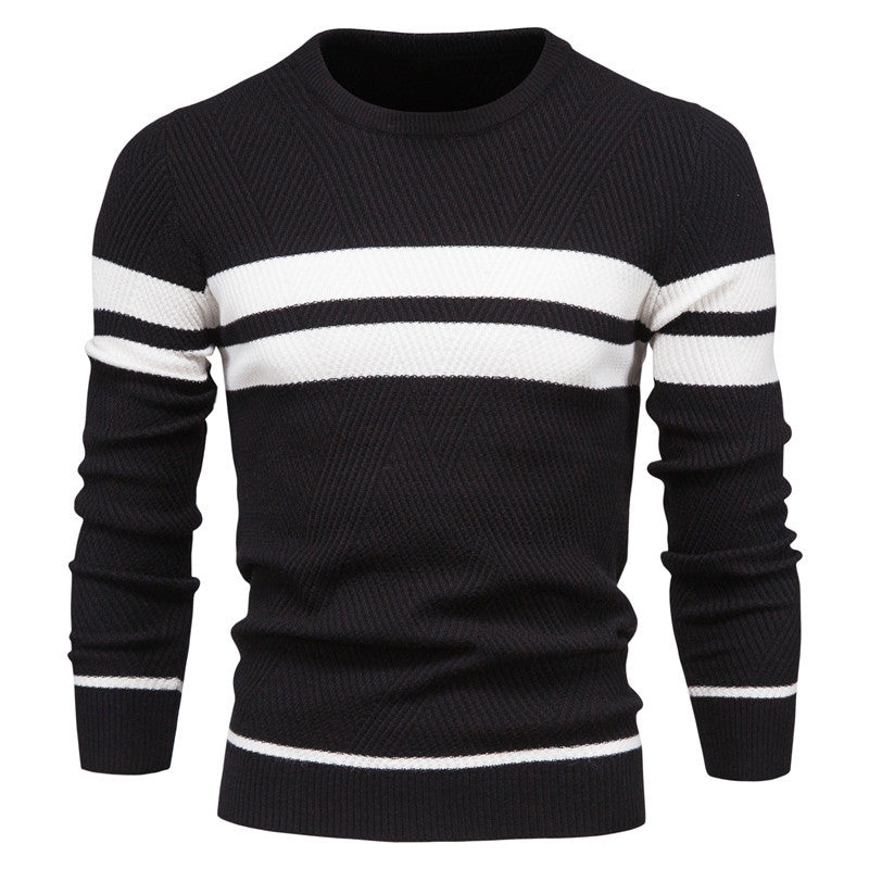 Pull Homme Rayé Col Rond Classique