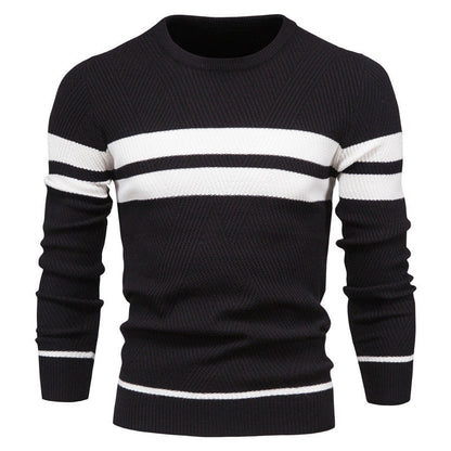 Pull Homme Rayé Col Rond Classique