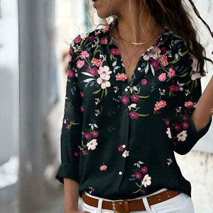 Blouse Femme Chic - Blouse Décontractée à Manches Longues en Tissu Doux