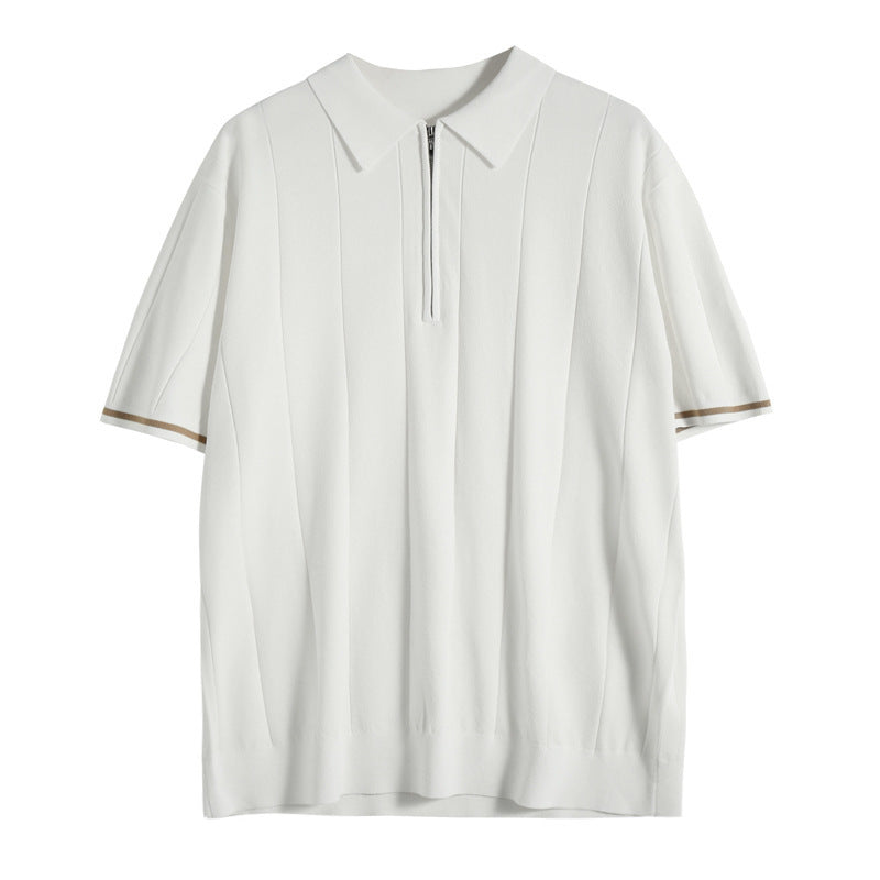 Polo Homme Classique à Fermeture Éclair
