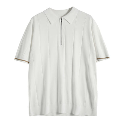 Polo Homme Classique à Fermeture Éclair