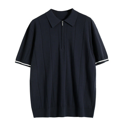 Polo Homme Classique à Fermeture Éclair