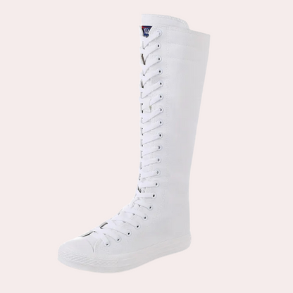 AMABELLE - Bottes Élevées en Dentelle A la mode pour Femmes
