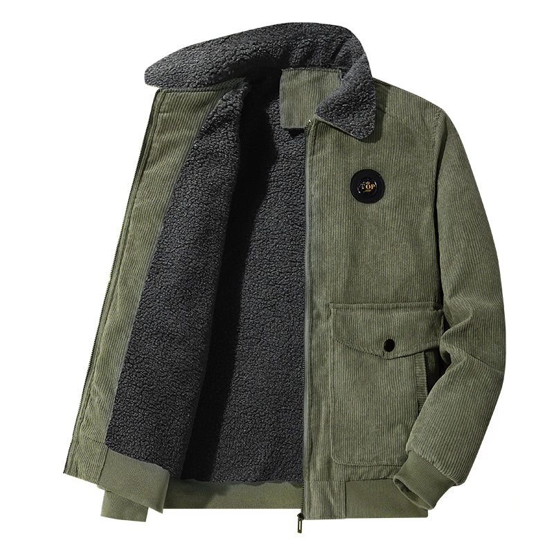 Veste en velours homme hiver chaud et confortable