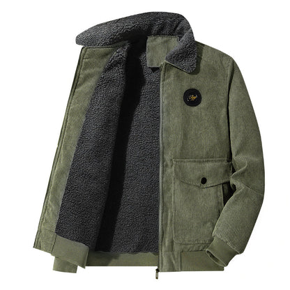 Veste en velours homme hiver chaud et confortable