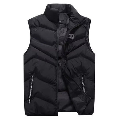 Gilet homme hiver chaud et léger avec fermeture éclair