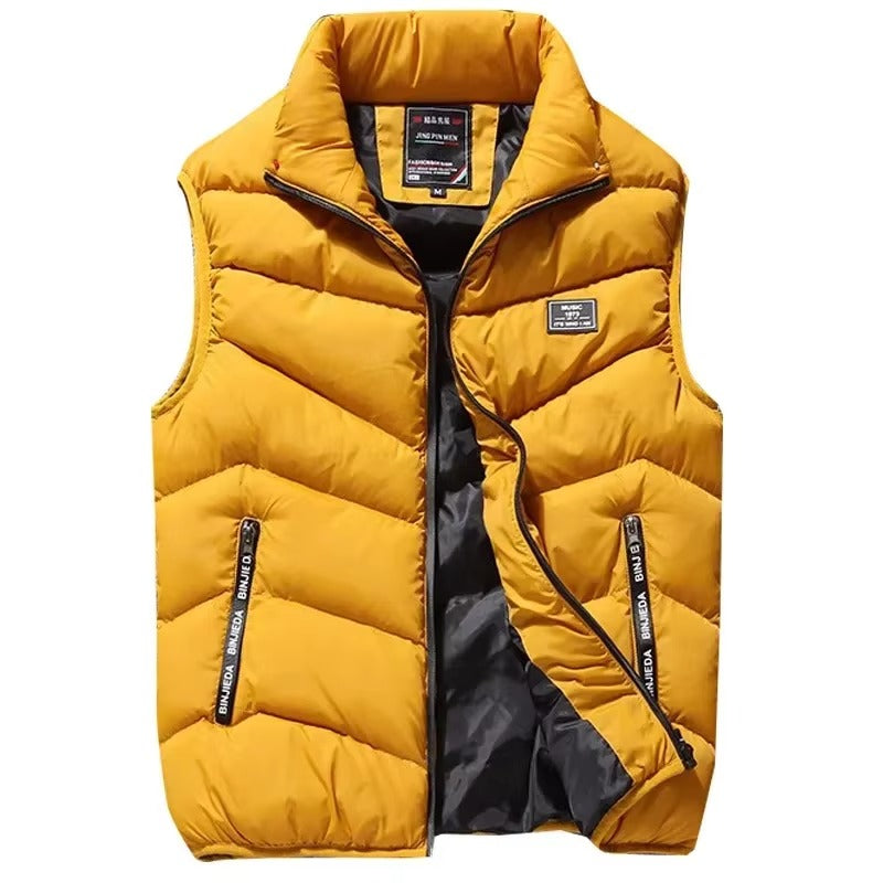 Gilet homme hiver chaud et léger avec fermeture éclair