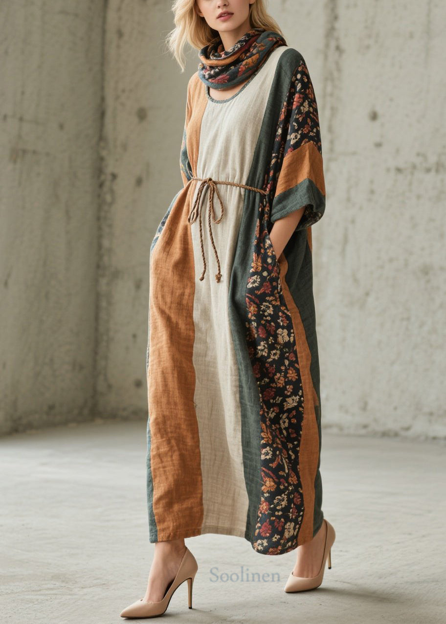 Robe en coton doux à motifs colorés pour automne - EasyApparels
