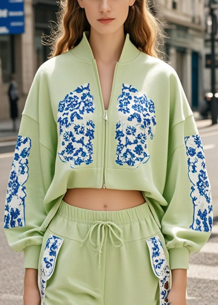 Veste en coton imprimé feuilles automne confortable et légère - EasyApparels