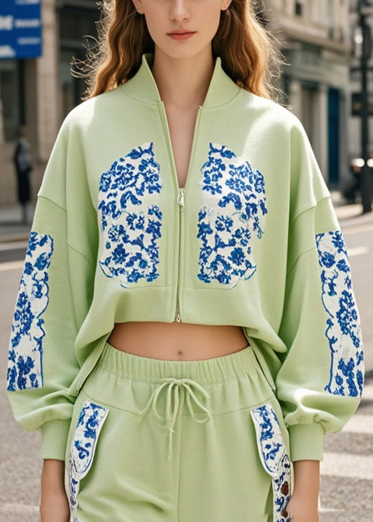 Veste en coton imprimé feuilles automne confortable