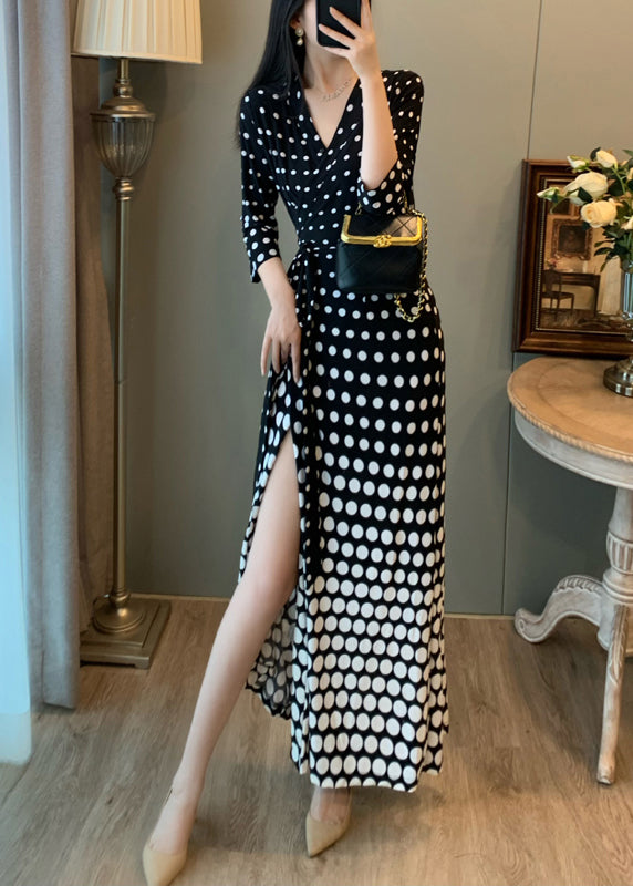 Robe de soirée noire élégante avec dégradé et fente latérale - EasyApparels