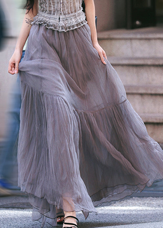 Jupes trapèze originales en tulle dégradé gris - EasyApparels
