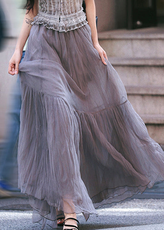 Jupes trapèze originales en tulle dégradé gris - EasyApparels