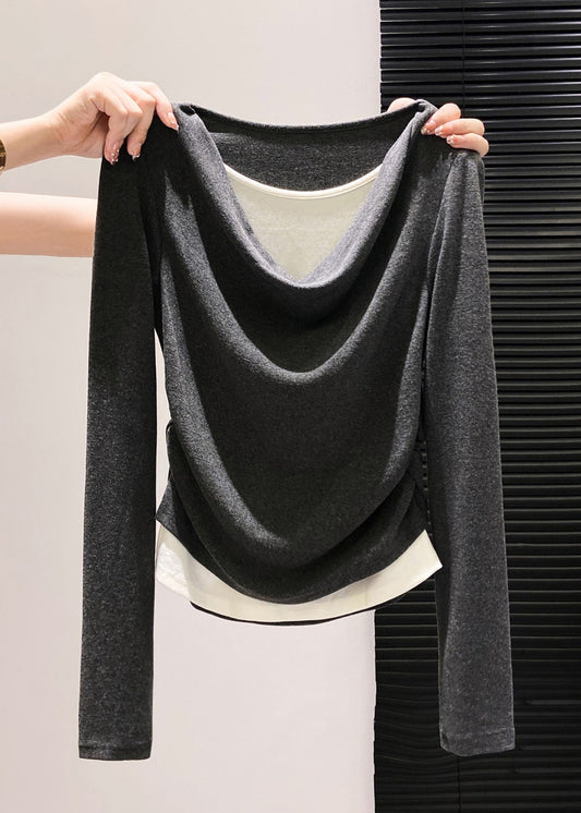 Chemises gris en coton décontracté hiver - EasyApparels