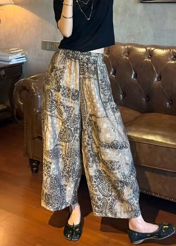 Pantalon décontracté coton confort avec élastique et imprimé été - EasyApparels