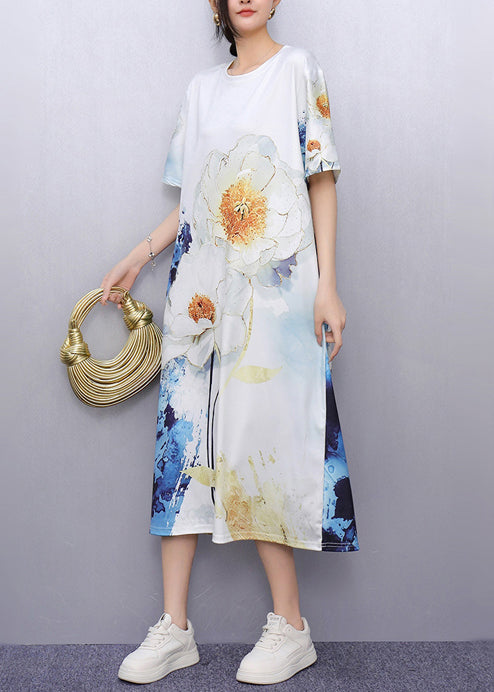 Robes droites légères en coton blanc estival - EasyApparels