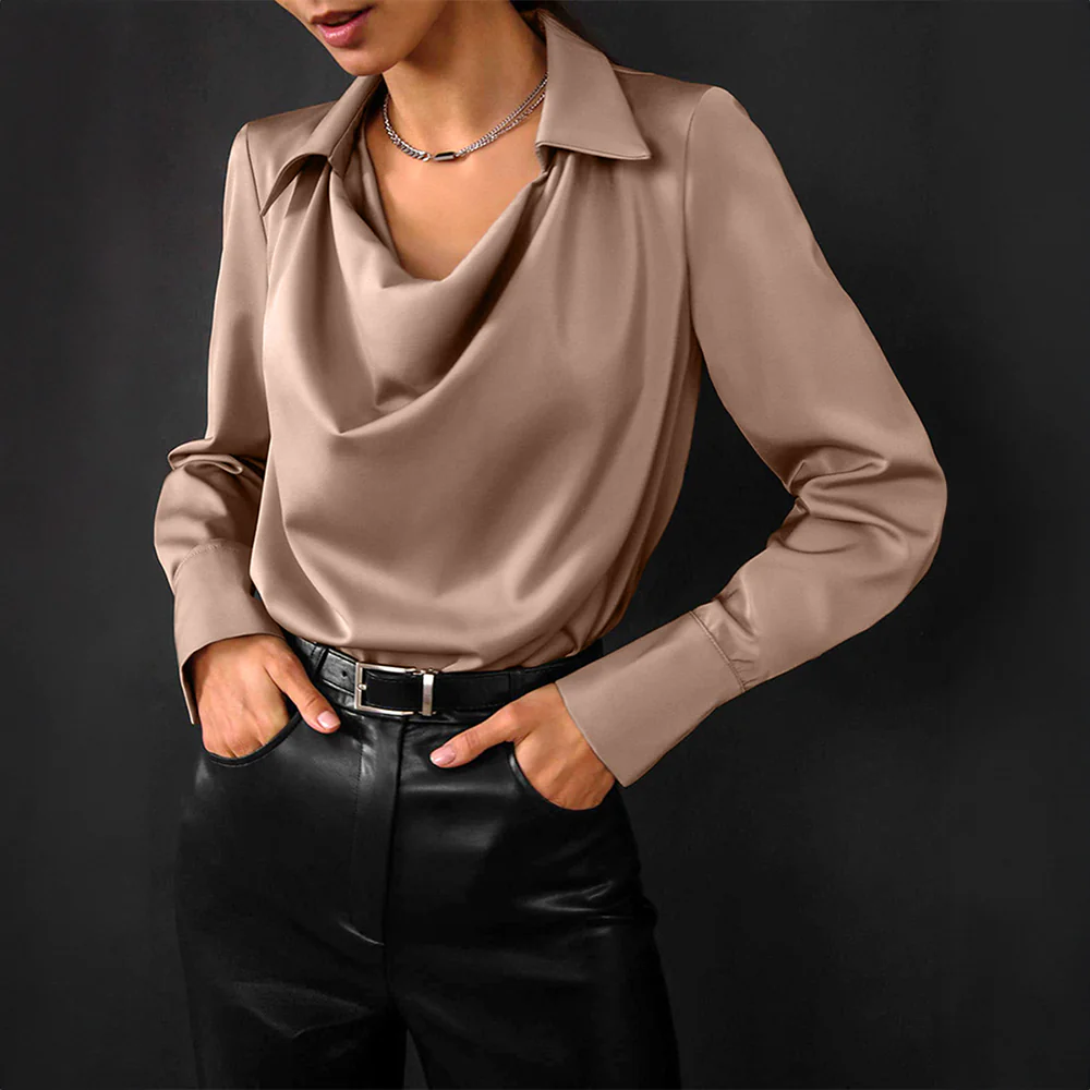 Blouse Femme Élégante Plissée pour Bureau et Soirée