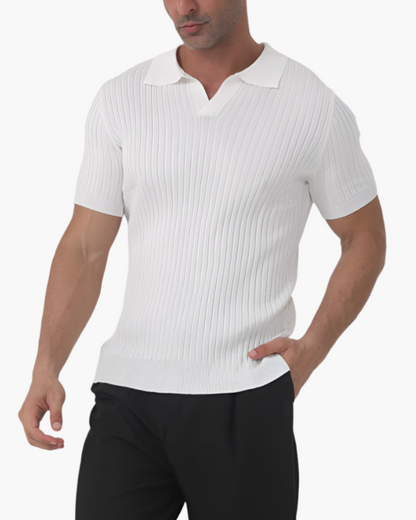 Chemise Homme Col V Poloshirt Coton Décontracté - BerlinGlamour