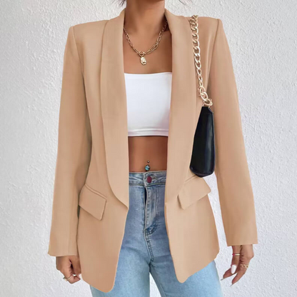 Blazer Femme Élégant Manches Longues Col V - PanierRoyale