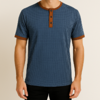 T-shirt Homme Court Col V Marron