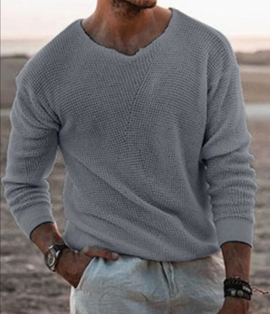 Pull Molleton Col V Doux et Chaud