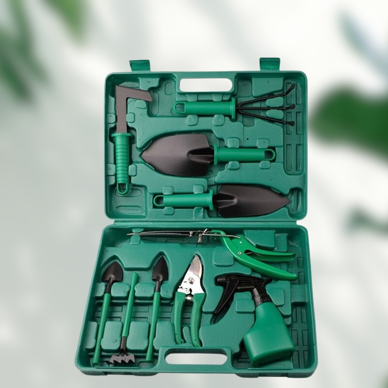 Kit Outils de Jardin 10 Pièces avec Coffre de Rangement - PanierRoyale