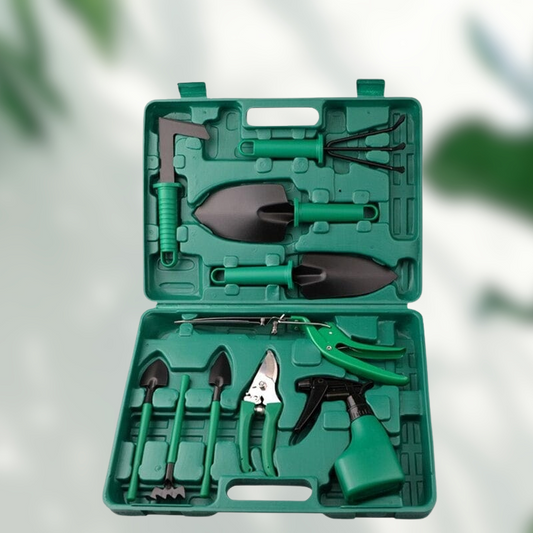 Kit Outils de Jardin 10 Pièces avec Coffre de Rangement - PanierRoyale